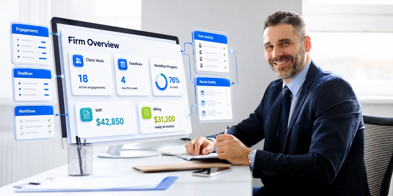 Accounting firm operational visibility with connected client work