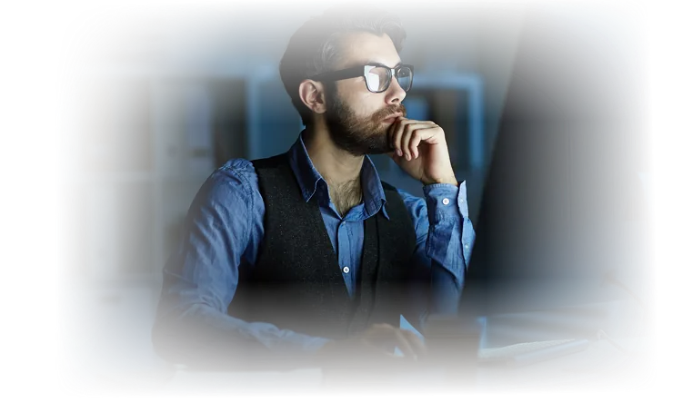 Accounting professional reviewing firm dashboard